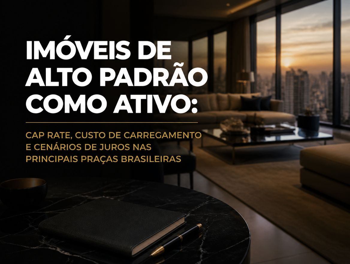 Imóveis de alto padrão como ativo: cap rate, custo de carregamento e cenários de juros nas principais praças brasileiras.